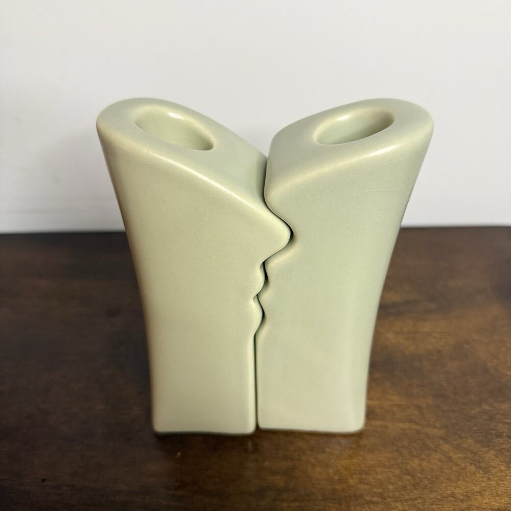 Vintage ASA Postmodern Green “Kissing” Candlesticks West Germany 1980s